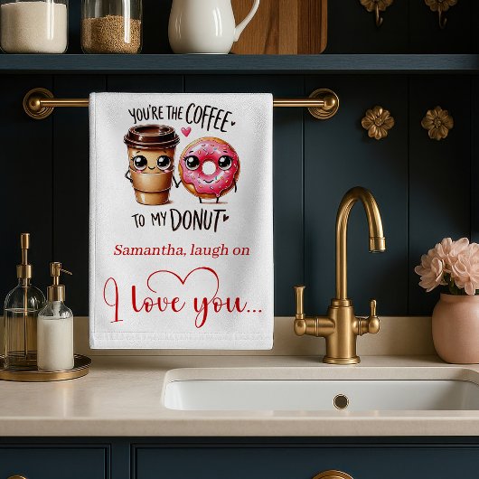 Linge De Cuisine Custom Name Gift for Girlfriend Valentine Towel