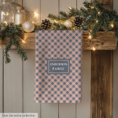 Linge De Cuisine Custom Name Kitchen Towel Pastel Plaid Accent