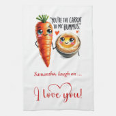 Linge De Cuisine Custom Name Love Kitchen Towel Funny Food Art (Vertical)