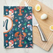 Linge De Cuisine Custom Navy Blue Lobster Crustaceancore Holiday (Quart Plié)