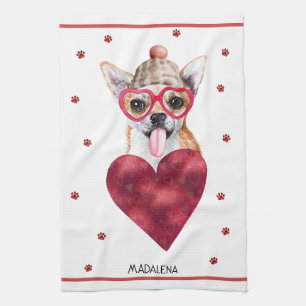 Linge De Cuisine Custom Paws Amoureux des chiens Valentine Cadeau C