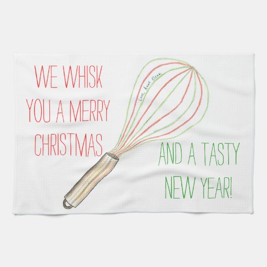 Linge De Cuisine Custom Tea Towels - Whisk You A Merry Christmas (Horizontal)