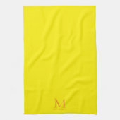 Linge De Cuisine Custom Trendy Monogram Name Elegant Bright Yellow (Vertical)