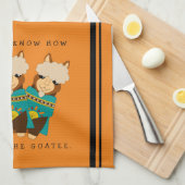 Linge De Cuisine Cute Alpacas Chèvres Rocheuses et Serapes Turquois (Quart Plié)