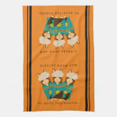 Linge De Cuisine Cute Alpacas Chèvres Rocheuses et Serapes Turquois (Vertical)