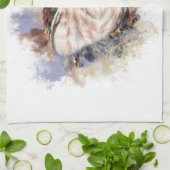 Linge De Cuisine Cute Aquarelle Chouette Oiseau Art de la nature (Plié)