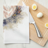 Linge De Cuisine Cute Aquarelle Chouette Oiseau Art de la nature (Quart Plié)