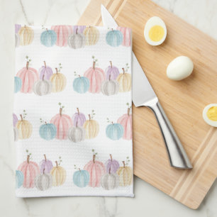 Linge De Cuisine Cute aquarelle Pastel Citrouille Motif Thanksgivin