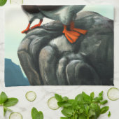 Linge De Cuisine Cute Atlantic Puffins Oiseaux de mer sur les roche (Plié)