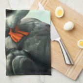 Linge De Cuisine Cute Atlantic Puffins Oiseaux de mer sur les roche (Quart Plié)