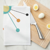 Linge De Cuisine Cute Atomic Star Retro Turquoise Orange Midsiècle (Quart Plié)