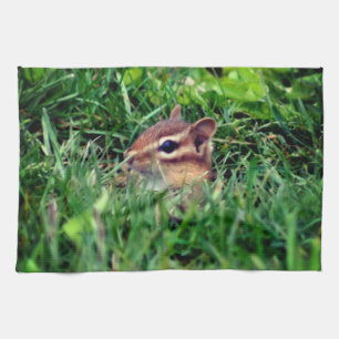 Linge De Cuisine Cute Baby Chipmunk Peeking Wildlife
