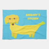 Linge De Cuisine Cute Banana Dog Personnalisé (Horizontal)
