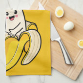 Linge De Cuisine Cute bananes nom personnalisé (Quart Plié)