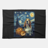 Linge De Cuisine Cute Basset Hound Dog Halloween Jack O Lantern Pum (Horizontal)
