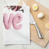 Linge De Cuisine Cute Bee Fluffy Pink Love Heart Balloon (Quart Plié)