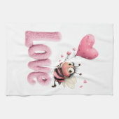 Linge De Cuisine Cute Bee Fluffy Pink Love Heart Balloon (Horizontal)