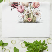 Linge De Cuisine Cute Bee Love Heart Balloon Spring Flowers (Plié)