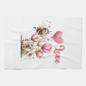 Linge De Cuisine Cute Bee Love Heart Balloon Spring Flowers (Horizontal)