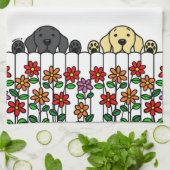 Linge De Cuisine Cute Black Lab Yellow Lab Observateur (Plié)