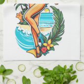 Linge De Cuisine Cute Blackheve Bikini Beach Girl Thunder_Cove (Plié)