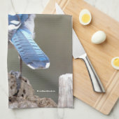 Linge De Cuisine Cute Bleu Jay Songbird sur Treestump (Quart Plié)