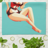 Linge De Cuisine Cute Blonde Martini Bikini Girl Thunder_Cove (Plié)