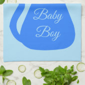 Linge De Cuisine Cute Blue Baby Boy Chat Personnalisé (Plié)
