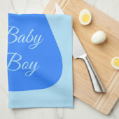 Linge De Cuisine Cute Blue Baby Boy Chat Personnalisé (Quart Plié)