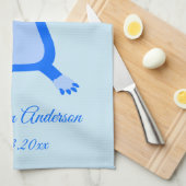 Linge De Cuisine Cute Blue Baby Boy Fox Custom (Quart Plié)