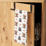 Linge De Cuisine Cute bonbons d'Halloween | Motif citrouille<br><div class="desc">Bonbons d'Halloween mignonnes en bocaux et citrouille motif d'automne</div>