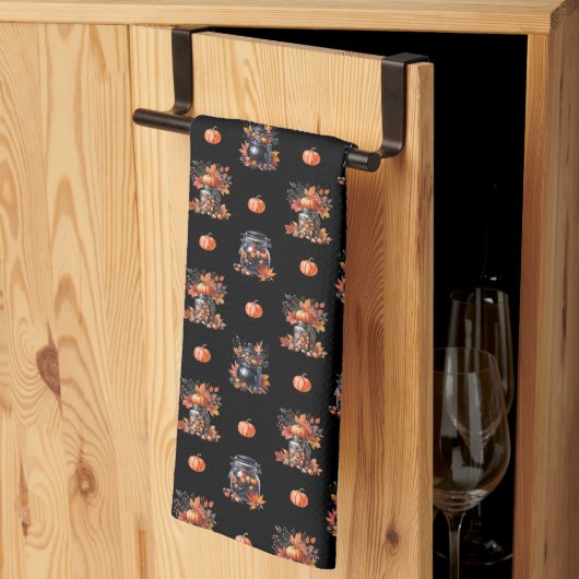 Linge De Cuisine Cute bonbons d'Halloween | Motif citrouille (Pliage en tiers)