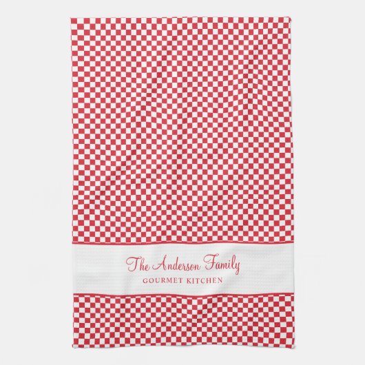 Linge De Cuisine Cute Bourgogne Rouge Blanc Français Plaid Check Go (Vertical)