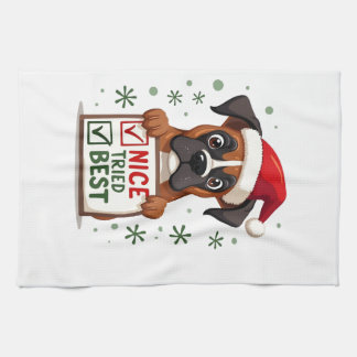 Linge De Cuisine Cute Boxer dog Dog Christmas Nice Tried my Best  (