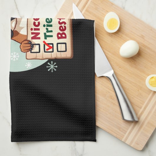 Linge De Cuisine Cute Boxer dog Dog Christmas Nice Tried my Best ( (Quart Plié)