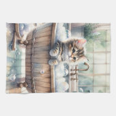 Linge De Cuisine Cute Bubbly Kitten Temps de bain (Horizontal)