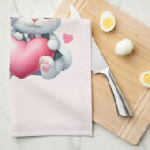Linge De Cuisine Cute Bunnies Sharing a Heart (Quart Plié)