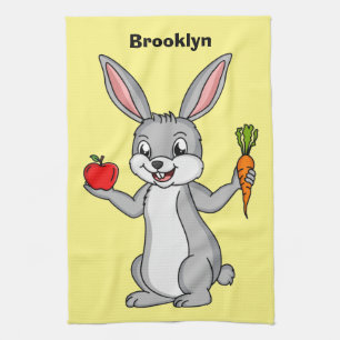 Linge De Cuisine Cute bunny rabbit with vegetables