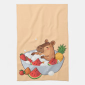 Linge De Cuisine Cute Capybara Fruit Bath Spa Day Kawaii Animal Ill (Vertical)
