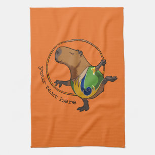 Linge De Cuisine Cute Capybara Rhythmic Gymnastics Hoop Cartoon