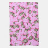 Linge De Cuisine Cute Chat dans un Motif Casquette rose Random (Vertical)
