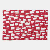 Linge De Cuisine Cute chat rouge et blanc (Horizontal)