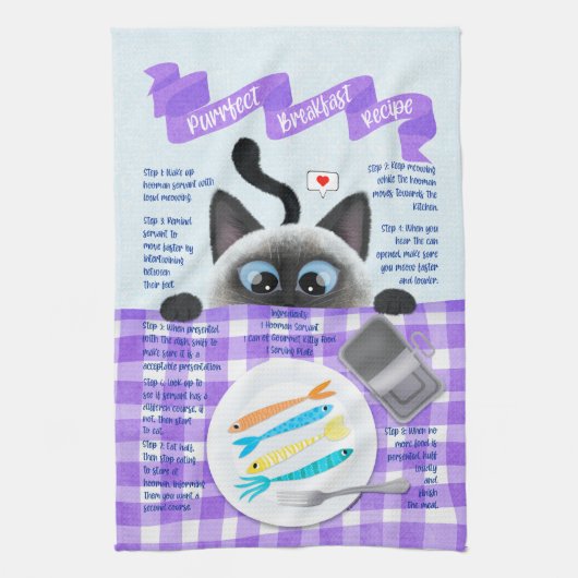 Linge De Cuisine Cute chat siamese (Vertical)