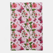 Linge De Cuisine Cute Cherry Butterfly Pattern, Glossy Kawaii Fruit (Vertical)