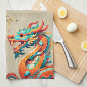 Linge De Cuisine Cute Chinois Nouvel An Dragon Zodiac KT (Quart Plié)