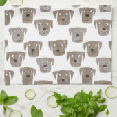 Linge De Cuisine Cute chocolat Labrador Retriever Chien Aquarelle (Plié)