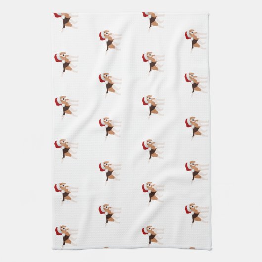 Linge De Cuisine Cute Christmas Beagle  (Vertical)