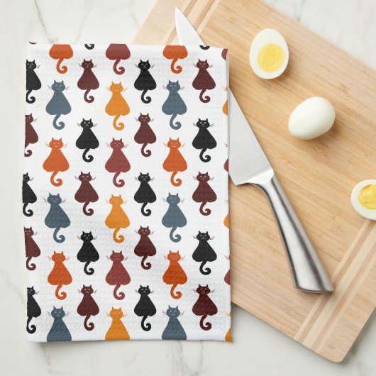 Linge De Cuisine Cute Colorful Cat Pattern (Quart Plié)