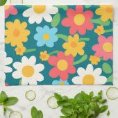 Linge De Cuisine Cute Daisy Flower Botanique motif école girly (Plié)