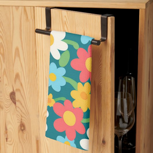 Linge De Cuisine Cute Daisy Flower Botanique motif école girly (Pliage en tiers)